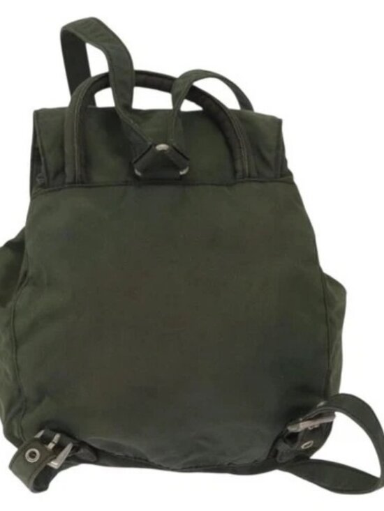 PRADA Backpack Nylon Khaki Silver Auth 166688 main image 9